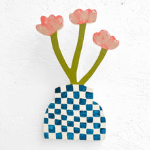 Load image into Gallery viewer, VASE checkered blue
