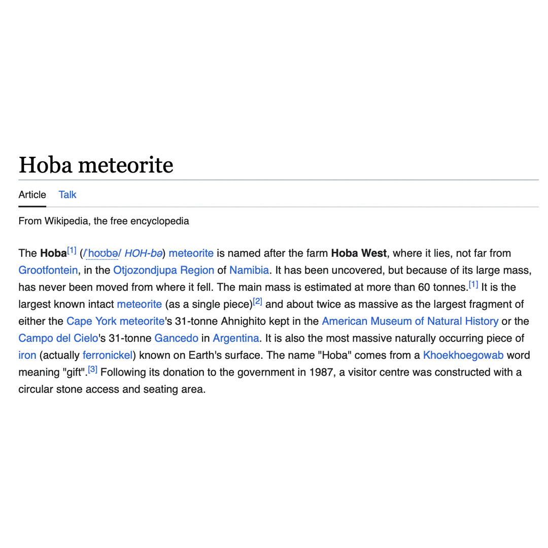 Meteoritos (Hoba)