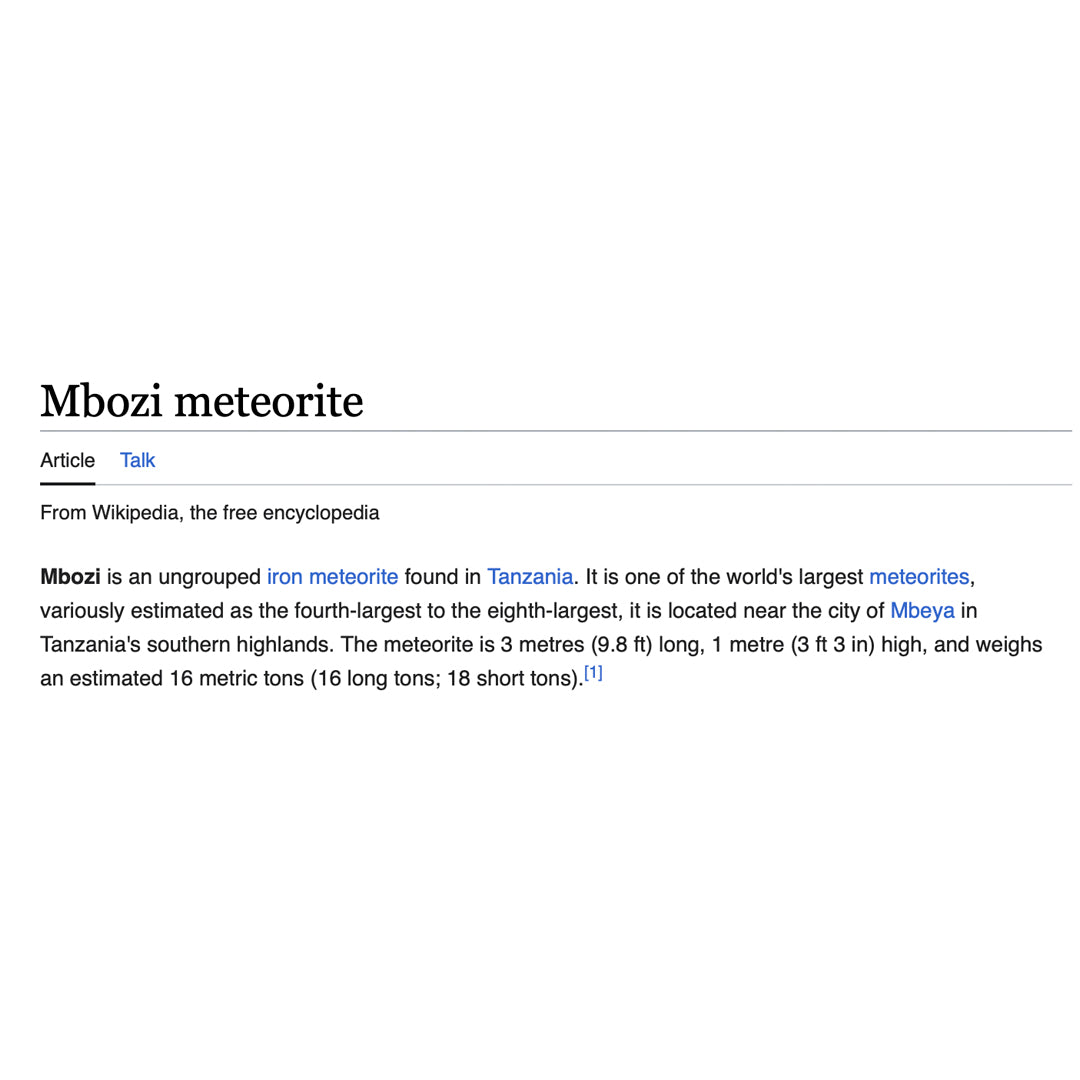 Meteoritos (Mbosi)